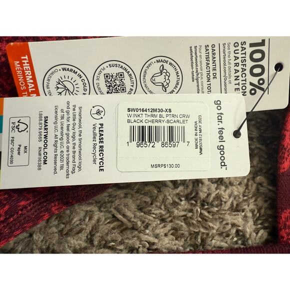 NWT SmartWool Intraknit Thermal Base Layer Top Merino Wool Size XS Winter Women - Picture 8 of 10